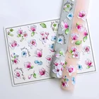 1 шт. 3D акриловые гравированные наклейки для ногтей тисненые розовые синие цветочные водные переводки Empaistic для ногтей водные переводки Z0372