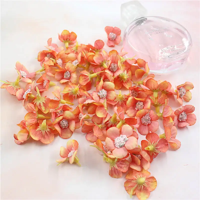 deep orange 2 см многоцветная Маргарита Флорес cabezas мини seda flores artificiales para guirnalda Скрапбукинг hogar boda украшение - Цвет: deep orange