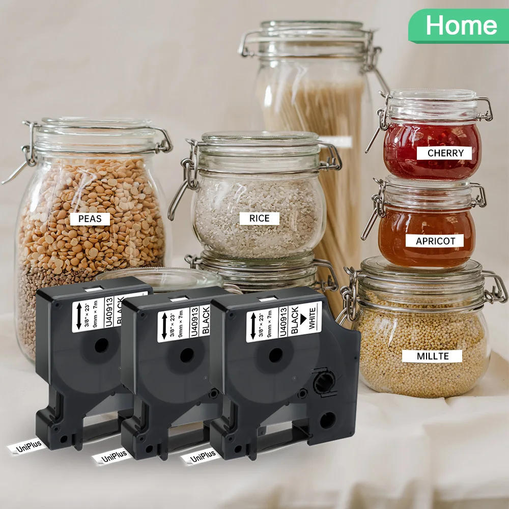 UniPlus 43621 Dymo D1 Label Printer White on Black 6mm Maker for LabelManager PnP 280 420P 210D Laminated Tapes | Компьютеры и офис