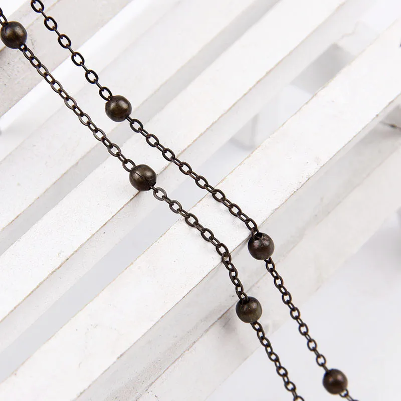 2 м/лот 4 мм металлическая открытая звеньевая цепочка с бисером Шарм в античном