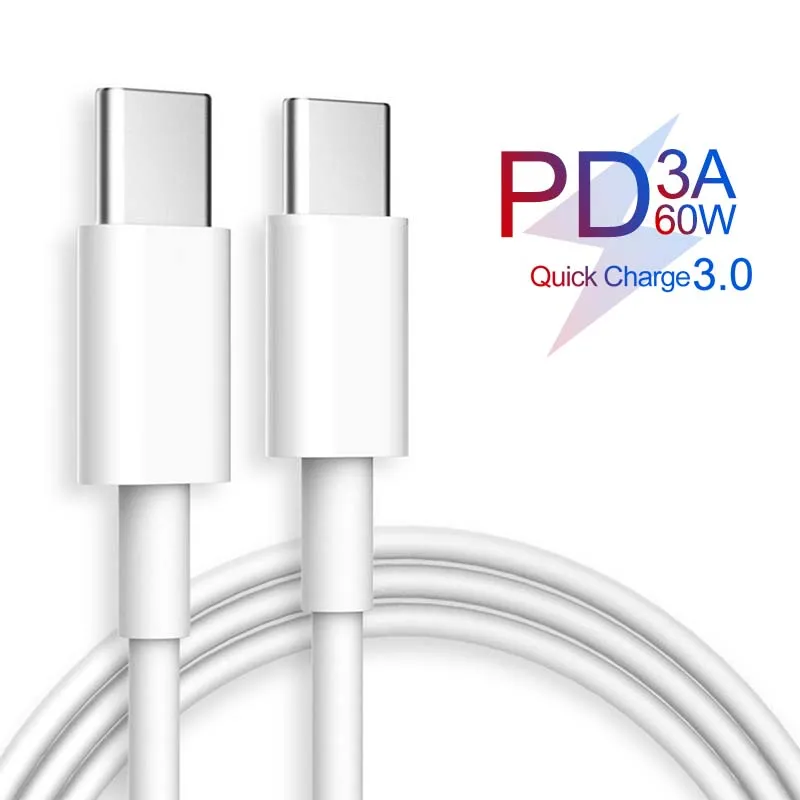 

USB Type C to USB C Cable for Samsung Galaxy S11 S10 S9 Plus Note 9 Support PD 60W QC4.0 3A Quick Charge Cable for USB-C Charger