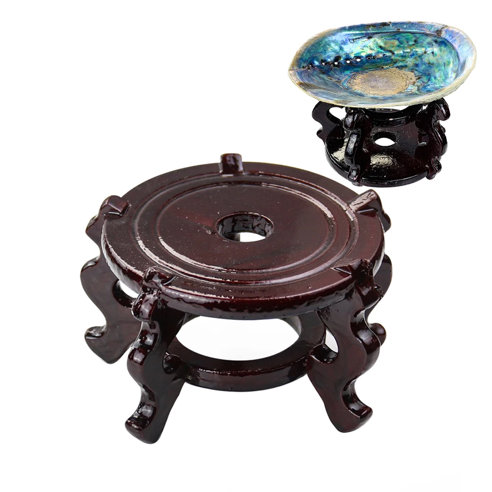 

Wood Abalone Shell Base Stand Plant Pot Trays Flower Pot Rack Strong Free Standing Bonsai Holder Home Garden Display Stand Shelf