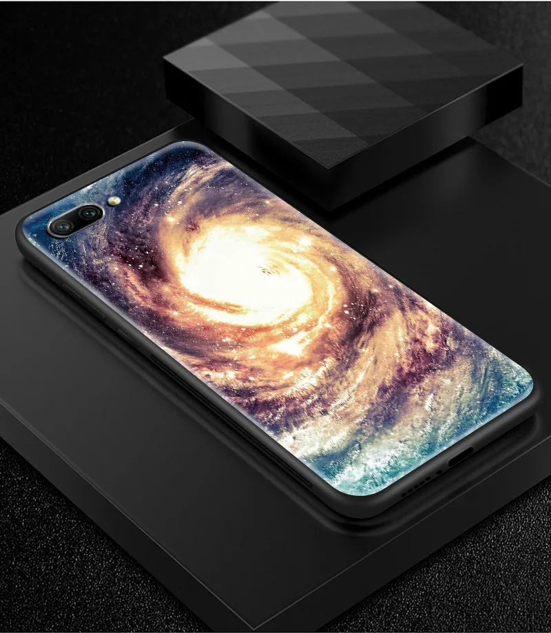 Чехол из закаленного стекла для huawei Enjoy 9s Honor 7A Pro 7C 7X 8A 8X9 10 Lite Magic 2 Play mate 20 Pro Nova2 3 4 Design Sky shell