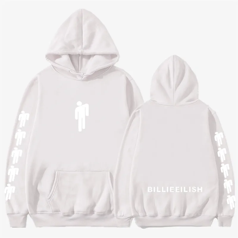17White Новинка года, толстовка с капюшоном Billie Eilish, модные толстовки с принтом для женщин и мужчин, толстовки с длинными рукавами, лидер продаж, Повседневная Уличная одежда Sudadera Hombre - Цвет: 17White
