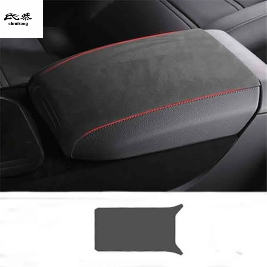 1 шт. Автомобильная наклейка Alcantara кожаный подлокотник коробка защита украшение крышка для Porsche cayenne автомобильные аксессуары