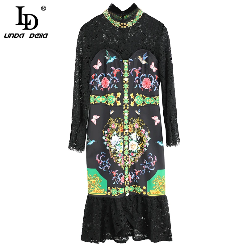 LD LINDA делла весеннее модное подиумное винтажное платье женские элегантные с