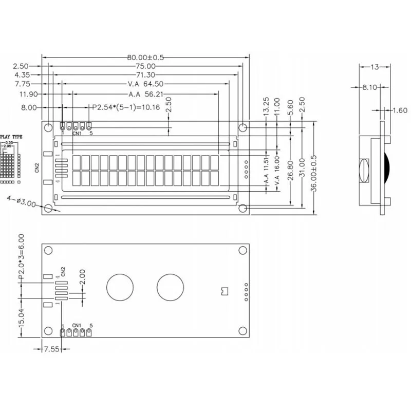 Модуль ЖК-дисплея с последовательным IIC I2C FSTN 162 16X2 1602 3 3-5 в положительными