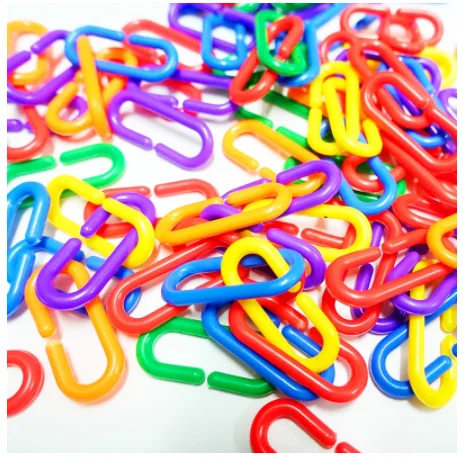 

100 шт. попугай C-клипса игрушка птица Пластиковый C-link крючок гнездо для попугая крючок цепь игрушка
