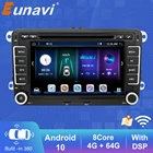 Автомагнитола Eunavi, 2 Din, 7 дюймов, Android 10, DVD, GPS для VW GOLF 5, 6, Polo, Bora, Jetta B6, B7, Passat, Tiguan, мультимедийный видеоплеер