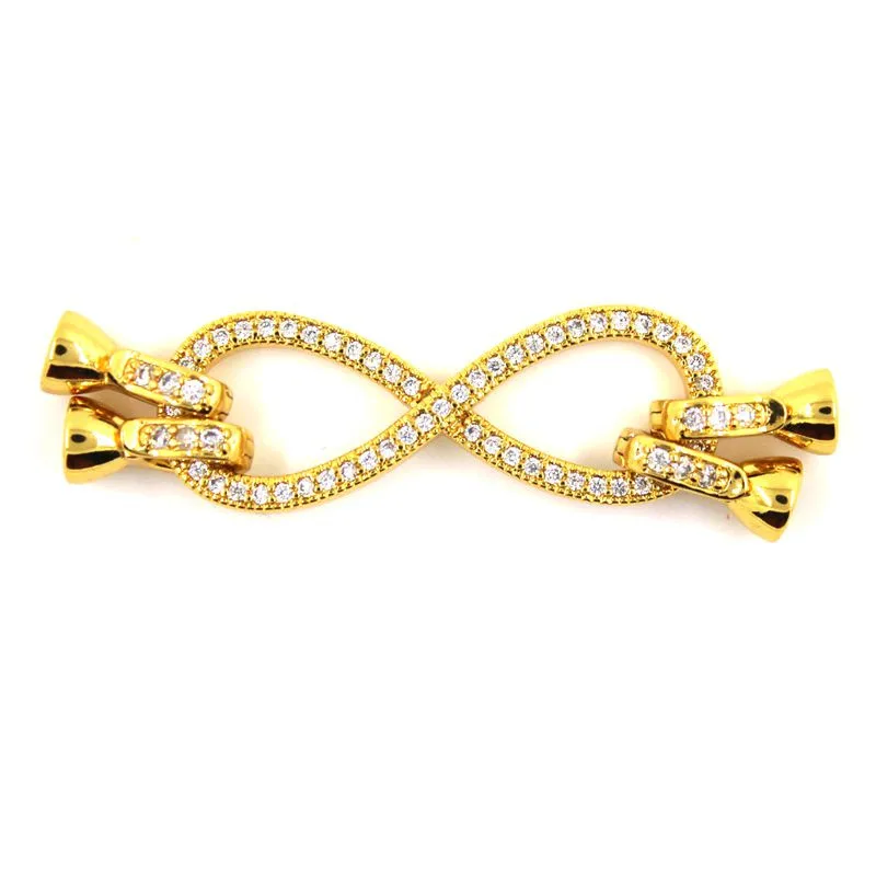 

DIY Necklace Bracelet Connectors Clasp 18K Gold Plating Copper Cubic Zirconia Clasps For Jewelry Making Fastening Accessories