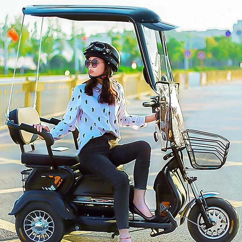 2021 Взрослый мужской женский трехколесный мотоцикл навес зонт-тент Электрический