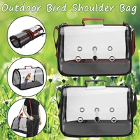 outdoor bird shoulder bags portable parrot carry cage pet parrotbreathable space pet carrier bag transparent pet parrot handbag