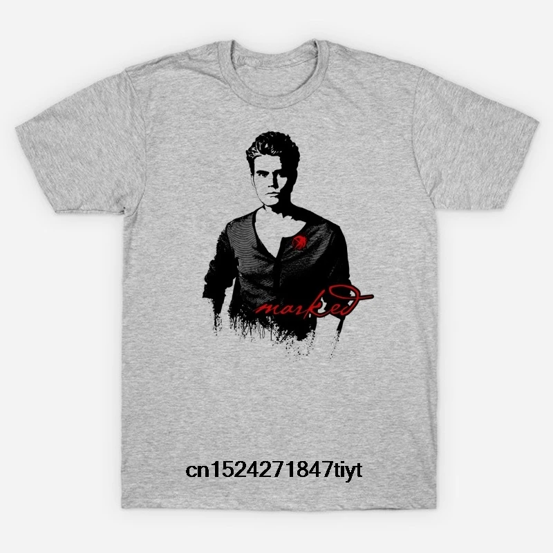 Men s Black T-Shirt Vampire Diaries Stefan Salvatore Damon Punk Rock Cotton T Shirts Casual Summer Fashion Dress Printed Tops | Мужская