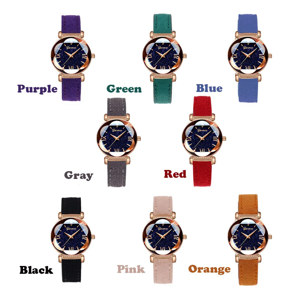 

Reloj Mujer Leather Strap Watch Minimalist Luxury Roman Starry Sky Women Watches Simple Women's Fashion Dress Wristwatch#1015