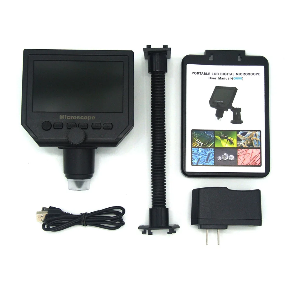 

600X Digital Microscope Electronic Endoscopes 4.3 Inch HD LCD Soldering Mobile Phone Repair Magnifier with Stand