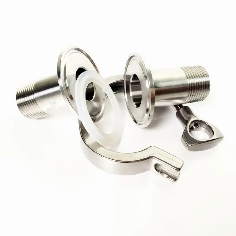 1 &quotDN25 санитарные мужские резьбовые фитинги ободок OD 50 5 мм + 5&quot Tri Clamp PTFE