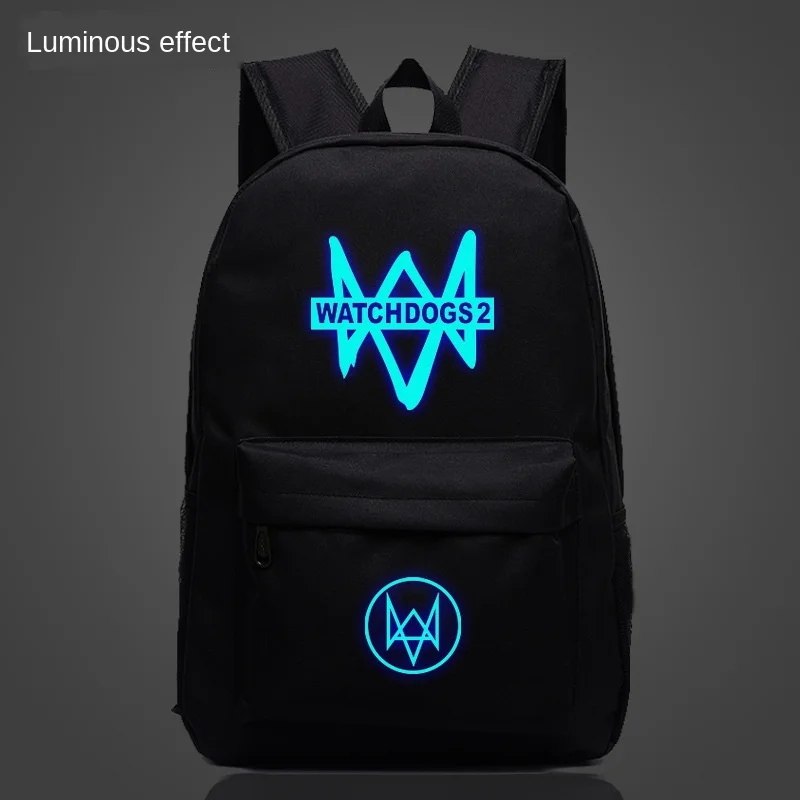 Светящиеся игры/Watch Dogs 2/Рюкзак/подростковый рюкзак школьная сумка через плечо