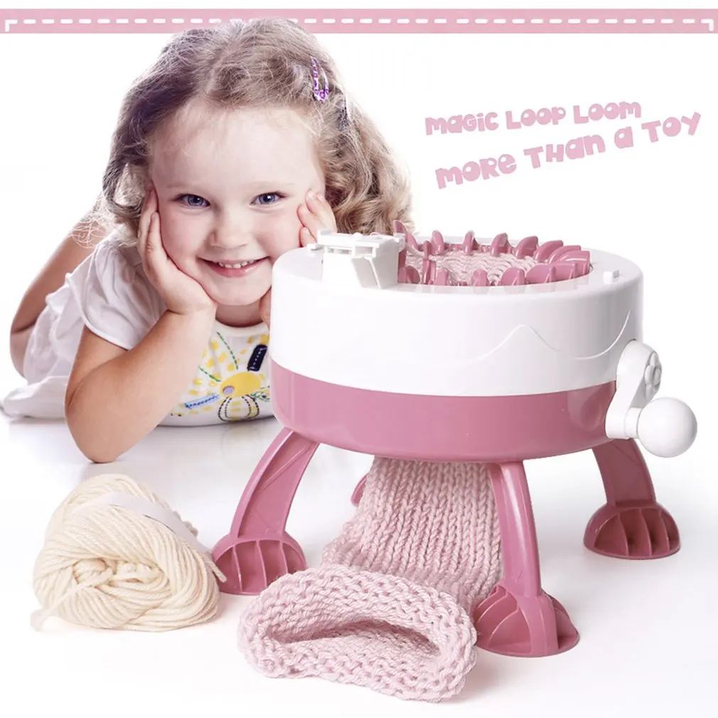Bib-m&aacute;quina de tejer con cilindro de estrella para ni&ntilde;os, juguete de juego de rol, 22 agujas, cilindro, tejer lana-3
