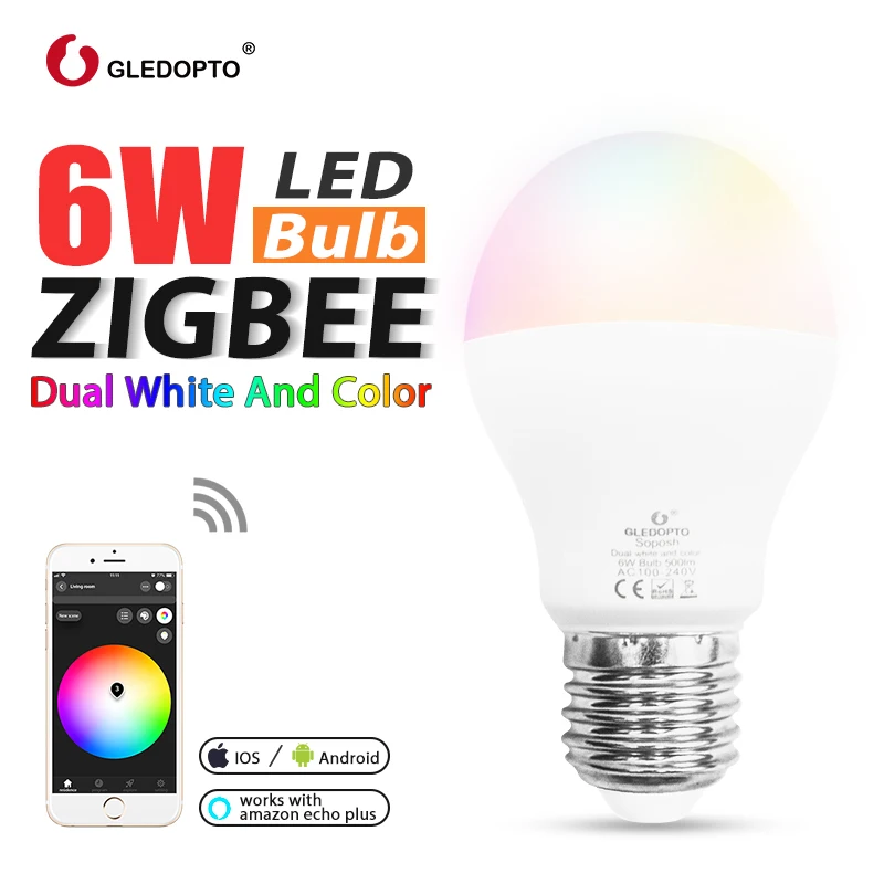 GLEDOPTO ZIGBEE 6 Вт RGB + CCT умный Wifi светильник лампа для домашней автоматизации SmartThings ify