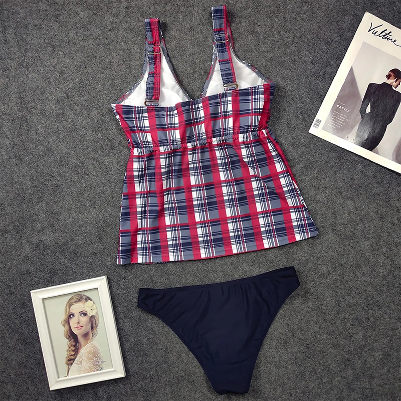 2020 Swimwear Women Swimsuit Plus Size Tankini Set Female Bathing Suit lattice Two-piece Summer Beachwear S-2XL | Спорт и