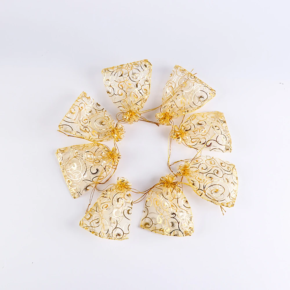 25 шт. золотой мешочек с завязками праздничный Подарочный конфетный держатель из