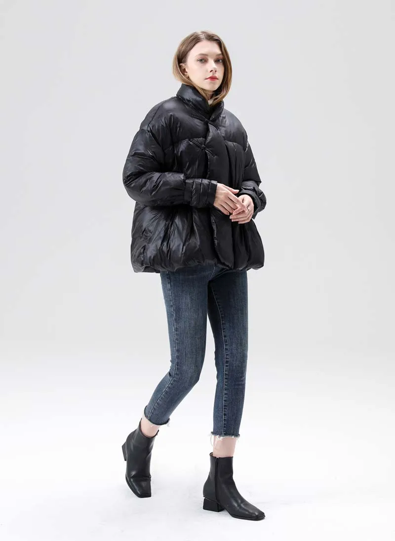 Winter Stand Collar Short Single-Breasted Coat Ultra Light Down Jacket Fashion Solid Women's Parkas enlarge