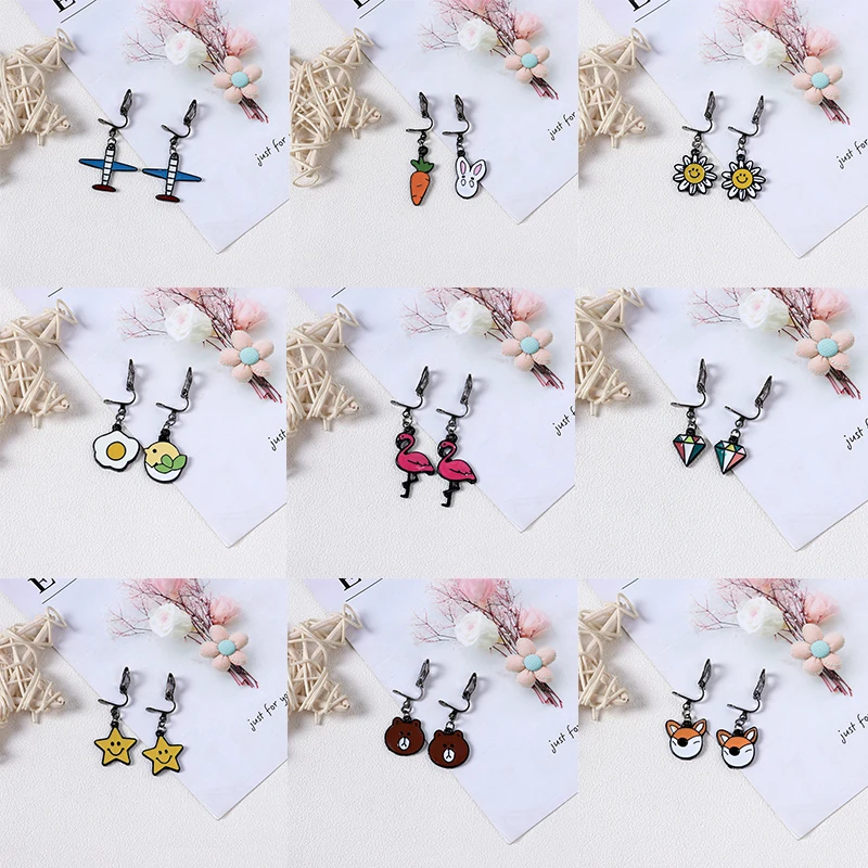 FENGLI Фламинго коала милые серьги с животными черные пирсинг Медвежонок Эмаль