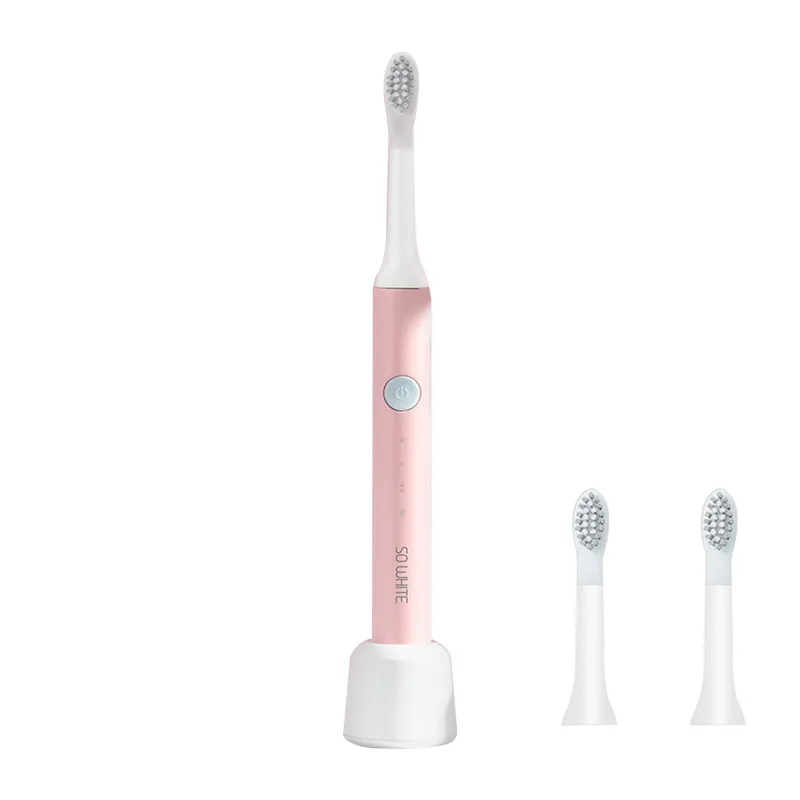 Pink add head PINJING EX3 перезаряжаемая электрическая звуковая зубная щетка USB перезаряжаемая зубные зубы Глубокая чистка кистей Водонепроницаемая ультра звуковая - Цвет: Pink add head