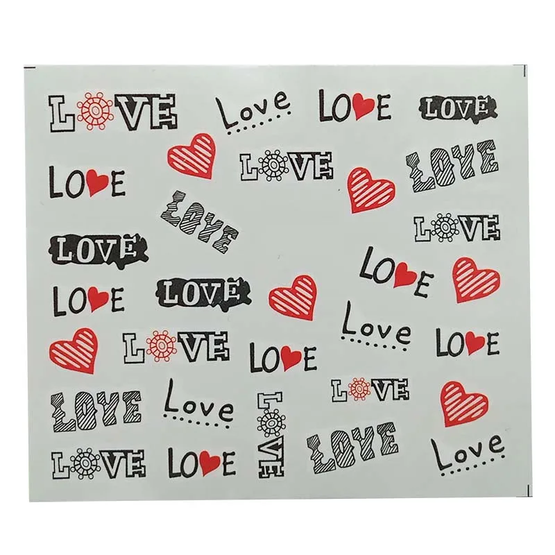 Наклейки для ногтей водная наклейка красочные ладони и губы узор 3D маникюрная