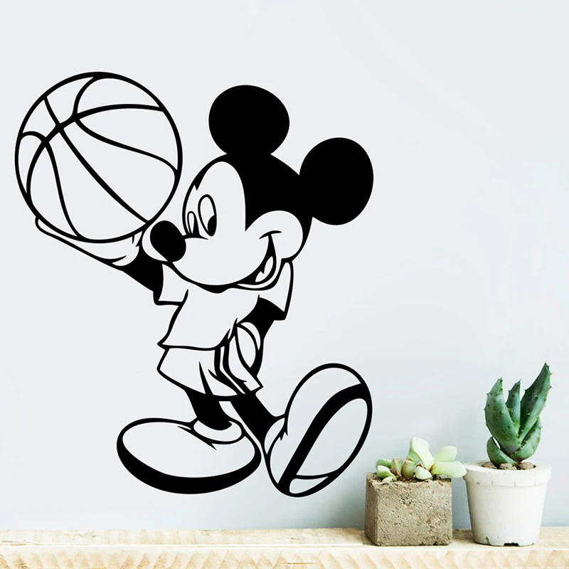 Disney Mickey Mouse Play баскетбол виниловая настенная наклейка для детской комнаты