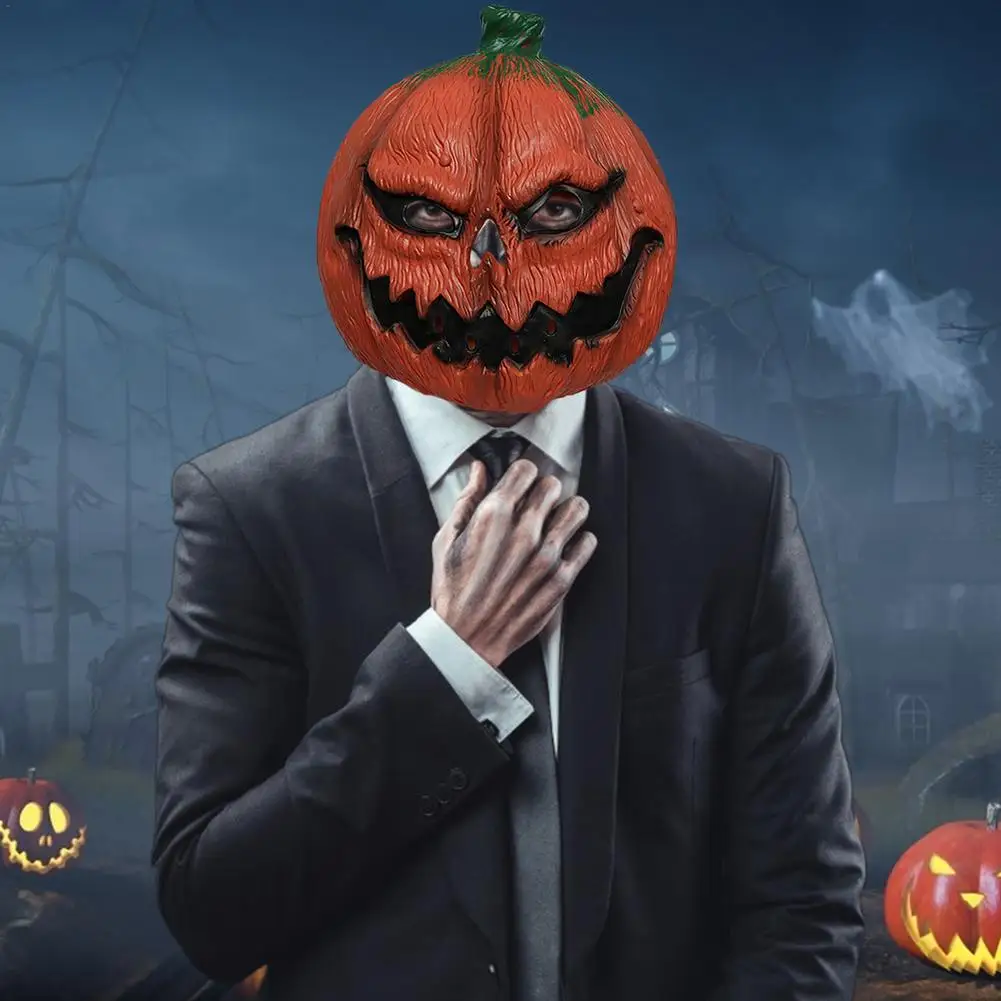 

Головная маска на Хэллоуин с тыквой, головка тыквы, Spoof, латексная маска для взрослых, светильник, головной убор на Хэллоуин, латексные принадлежности для костюма