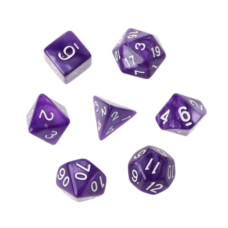 7 шт. многогранные кости белые цифры для Dragon Pathfinder D20 D12 2xD10 D8 D6 D4 M5TC | Спорт и