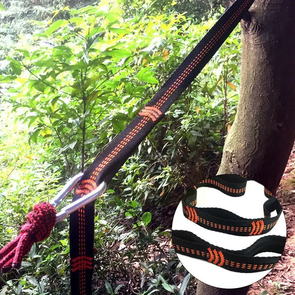 

1/2Pcs Hammock Straps Special Reinforced Polyester High Straps Hammock Barbed Load-Bearing Black straps Outdoor Q4Z1