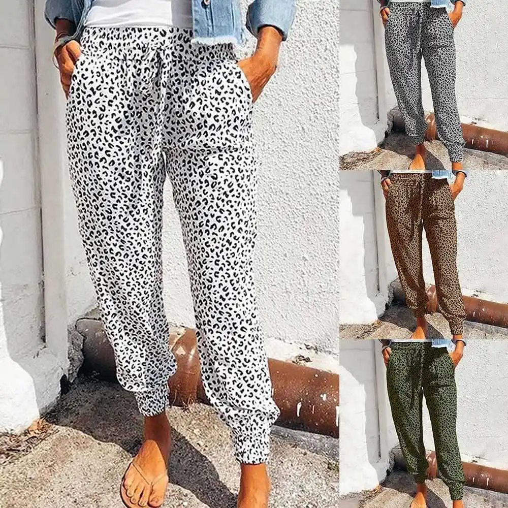

S-2XL Plus Size Casual Women Trousers 2021 Summer Ankle-Length Harem Pants Fashion Print High Waist Pants