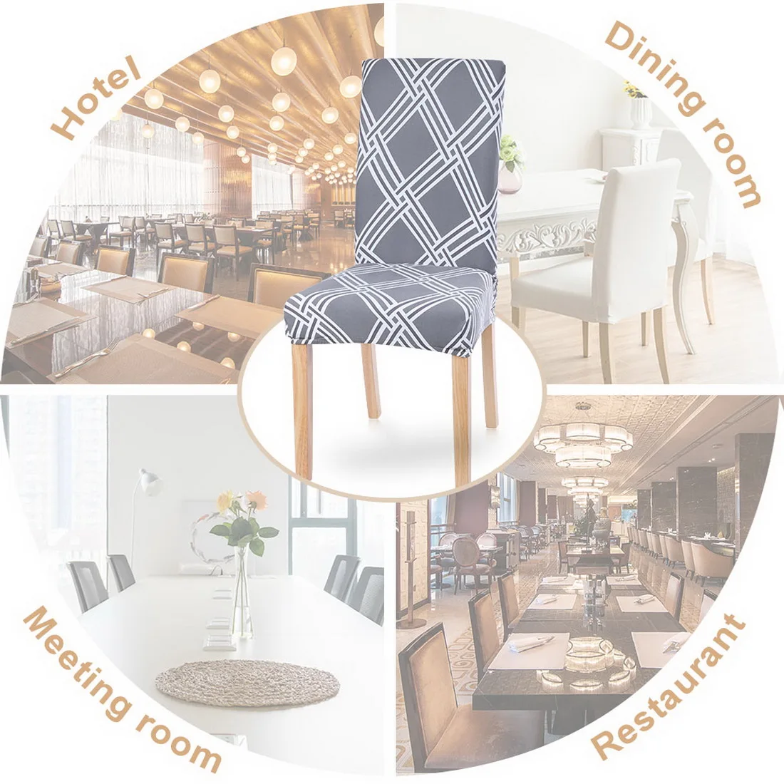 Стрейч Чехлы для обеденного стула жаккардовые съемный эластичные чехлы из