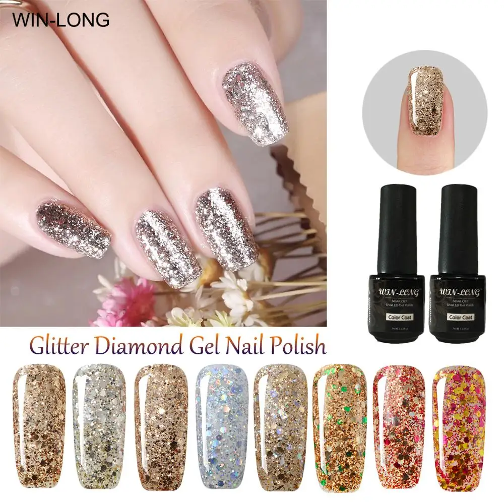 Беспроигрышный 7 мл Алмазный Гель лак сияющий цвет УФ гель для ногтей