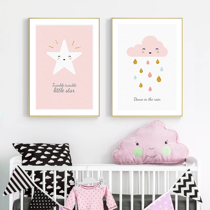 С принтом &quotпоп-арт&quot для маленьких девочек Спальня живопись на холсте Луна