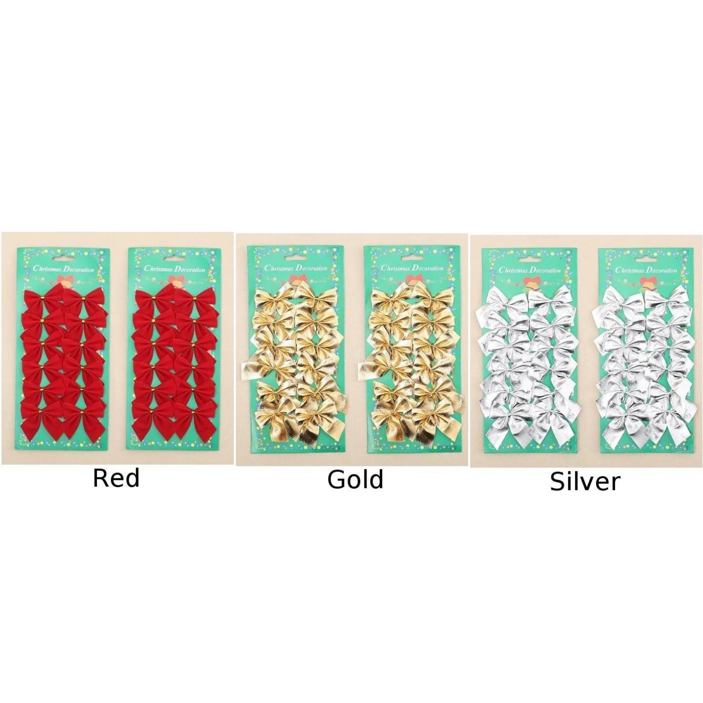 Рождественские вечерние украшения для дома дерево венки трости банты 24 шт 3D