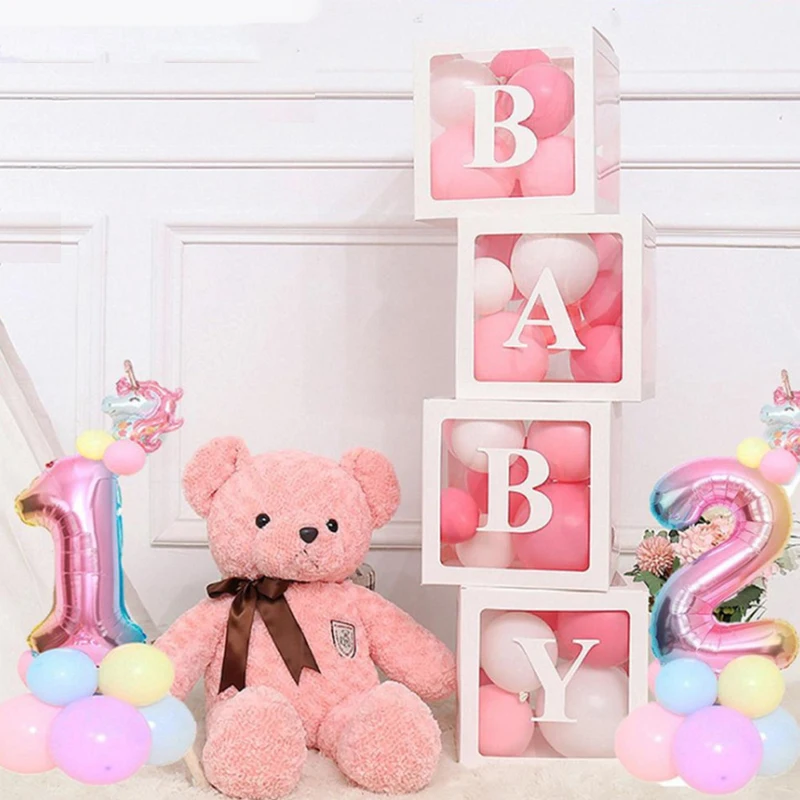 Украшения для детского праздника мальчиков и девочек прозрачная коробка 12