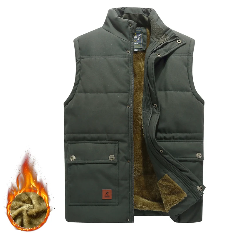 2020 Autumn Winter Fleece Vest Men Coat Thicken Warm Sleeveless Jacket Outdoor Hiking Climbing Trekking Waistcoat Plus Size 6XL | Спорт и