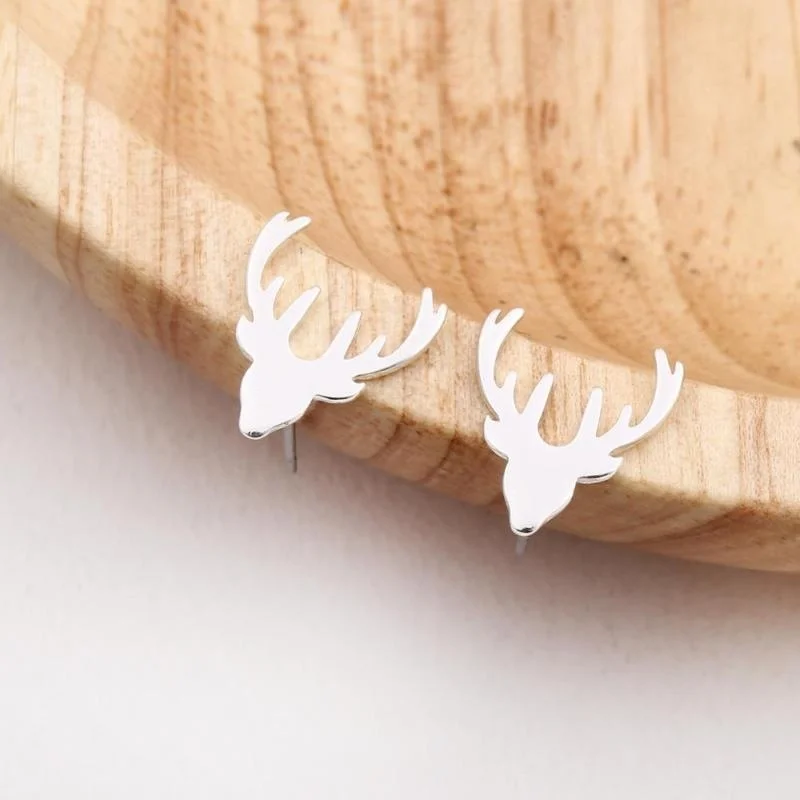 3 цвета модные изделия серьги гвоздики в виде оленя металлические серебряные для