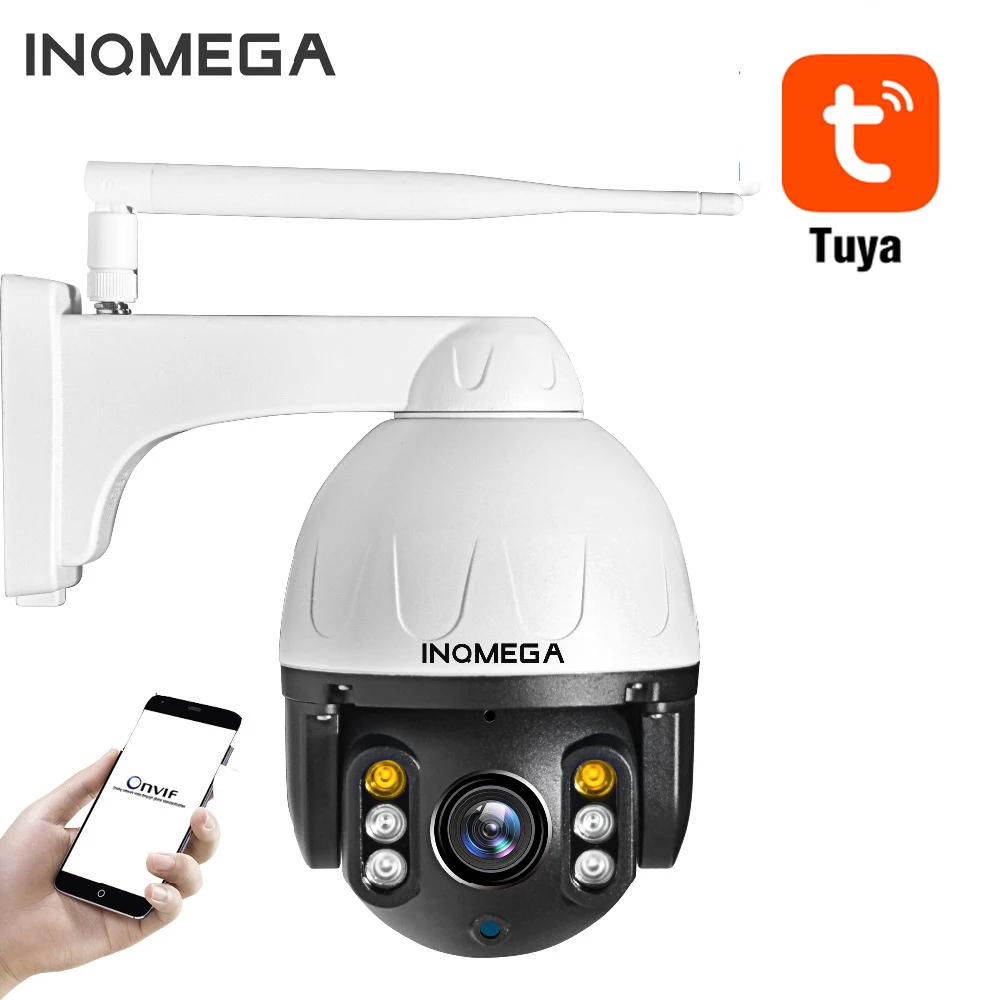 INQMEGA 2 мегапиксельная камера Tuya PTZ IP Wi Fi Мини скоростная купольная уличная