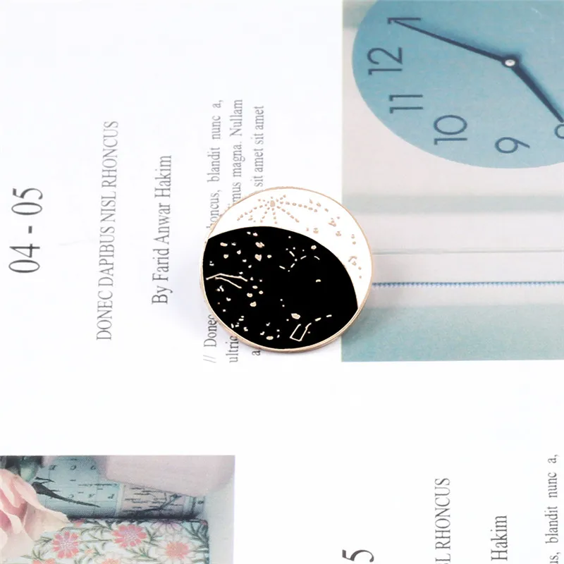 Китайская Инь Янь Тай Чи черная белая круглая брошь аксессуары Винтажная