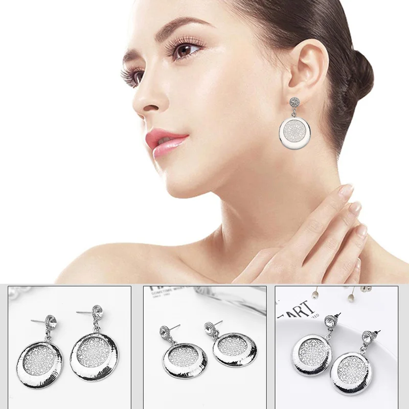 

Женские серьги для девочек, персонализированные геометрические Асимметричные полые серьги-Клипсы из сплава, серьги-гвоздики из сплава с по...