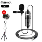 Нагрудный петличный микрофон BOYA BY-M1, запись аудио и видео, 3,5 мм, для камеры, iPhone, Android, DSLR, видеокамеры, подкаста