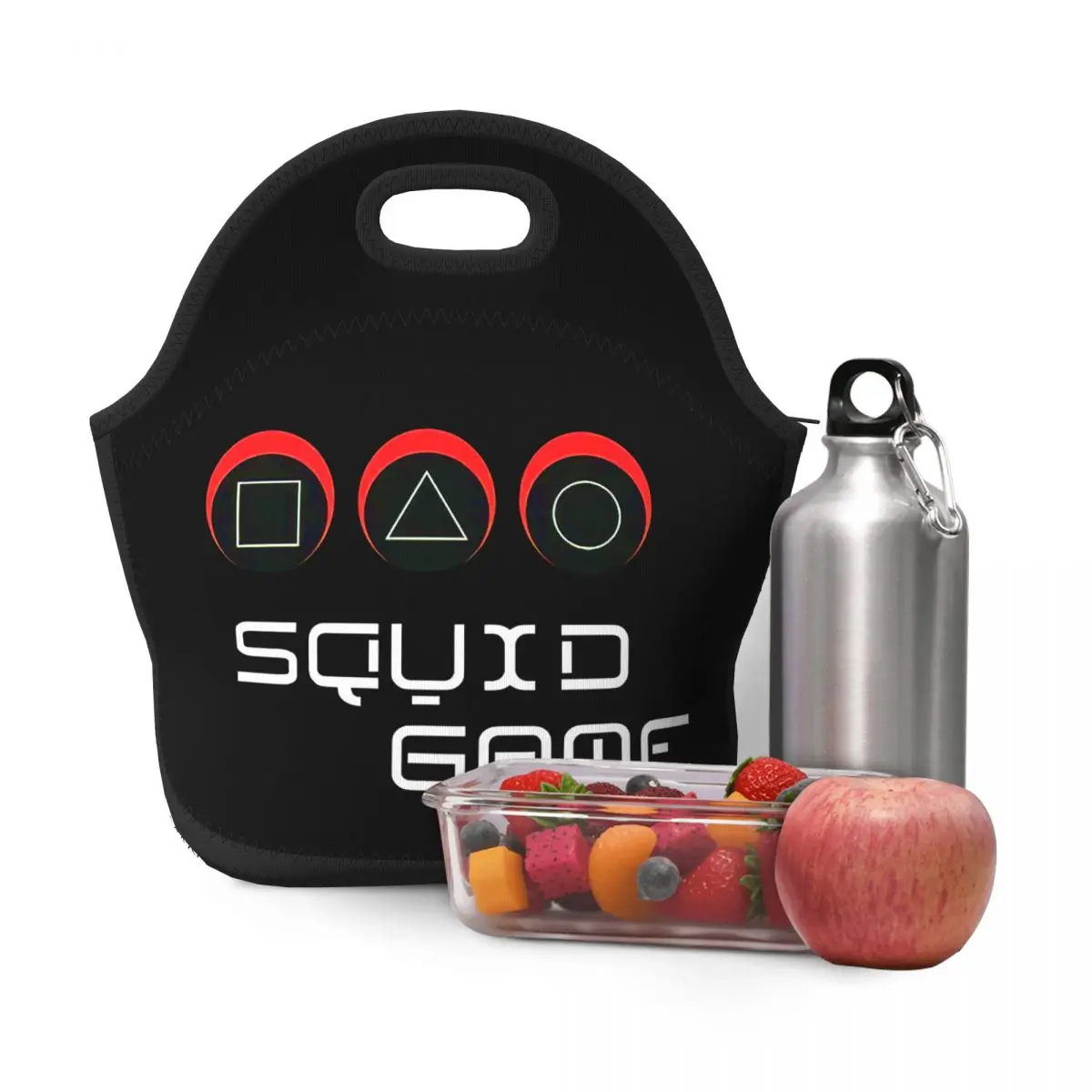 

Squid Game New Fashion Lunch Bags for Work School Picnic Camping Neoprene Top Handle Lunch Box Fruit Drinks Organizer Pouch Bags