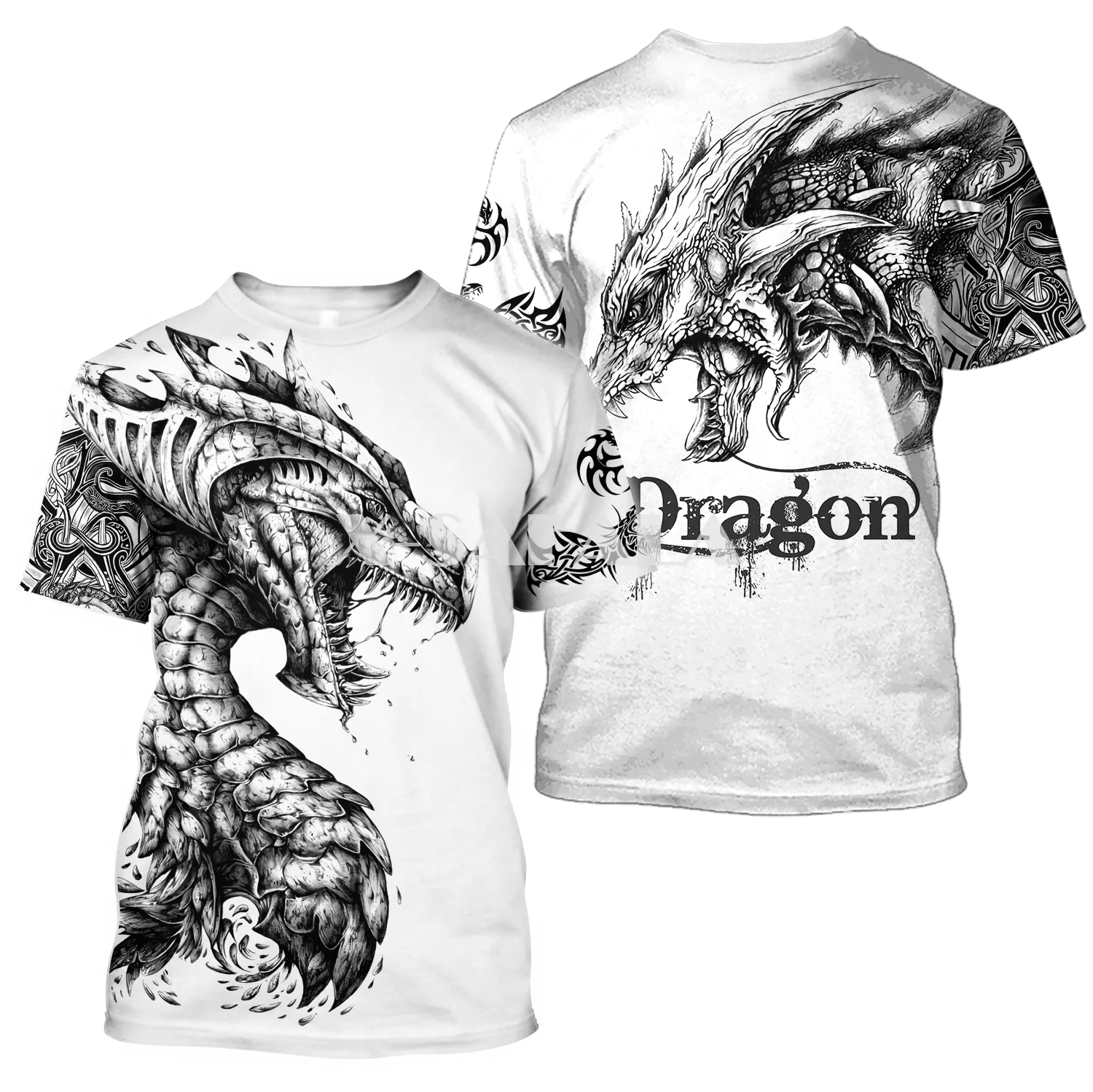 

Yin And Yang Dragon Tattoo Art Men 3D Full Print T-shirts Summer Fashion Short Sleeve Tee Harajuku Punk Style Women/Unisex-7