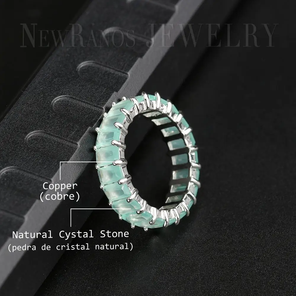 Newranos женское кольцо турмалин Цвет Педра Геометрические Квадратные натуральные