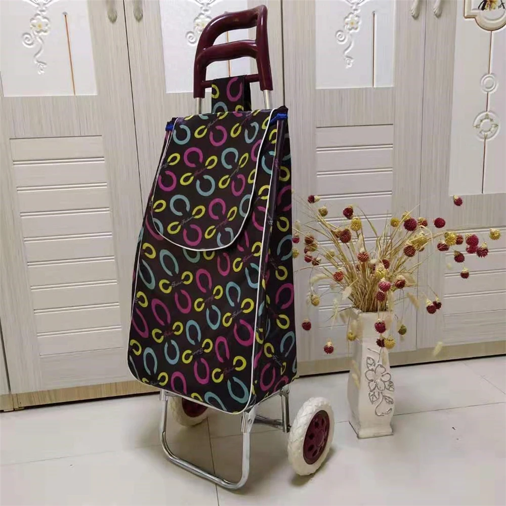 

Trolley Dolly Shopping Grocery Foldable Cart with Removeable Bag Stair Climbing Hand Truck Easy to Storage and Move