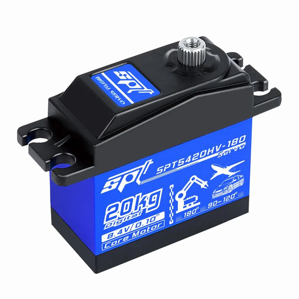 

SPT5420HV-180 20кг HV высокоскоростной цифровой сервопривод с фиксированным крылом пульт дистанционного управления автомобильный робот цифровой ...
